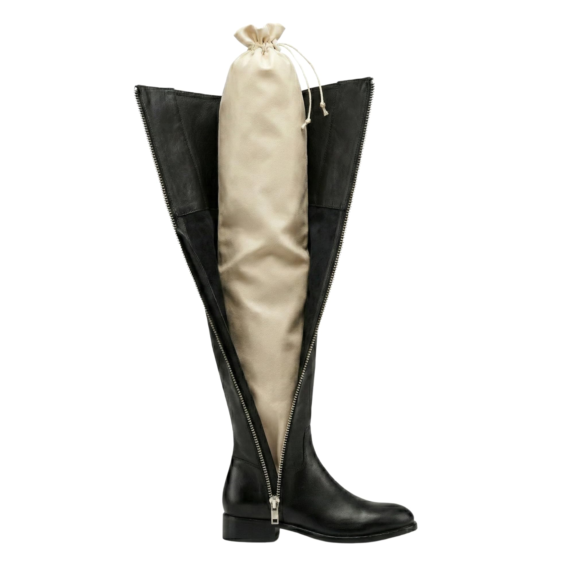 Boot Shapers for Tall Boots with Cinched String for Hanging