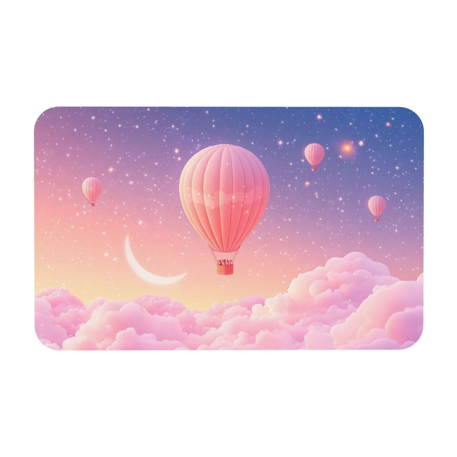 Tapis de sol étoiles et montgolfières pour décorer une entrée ou une salle de bain