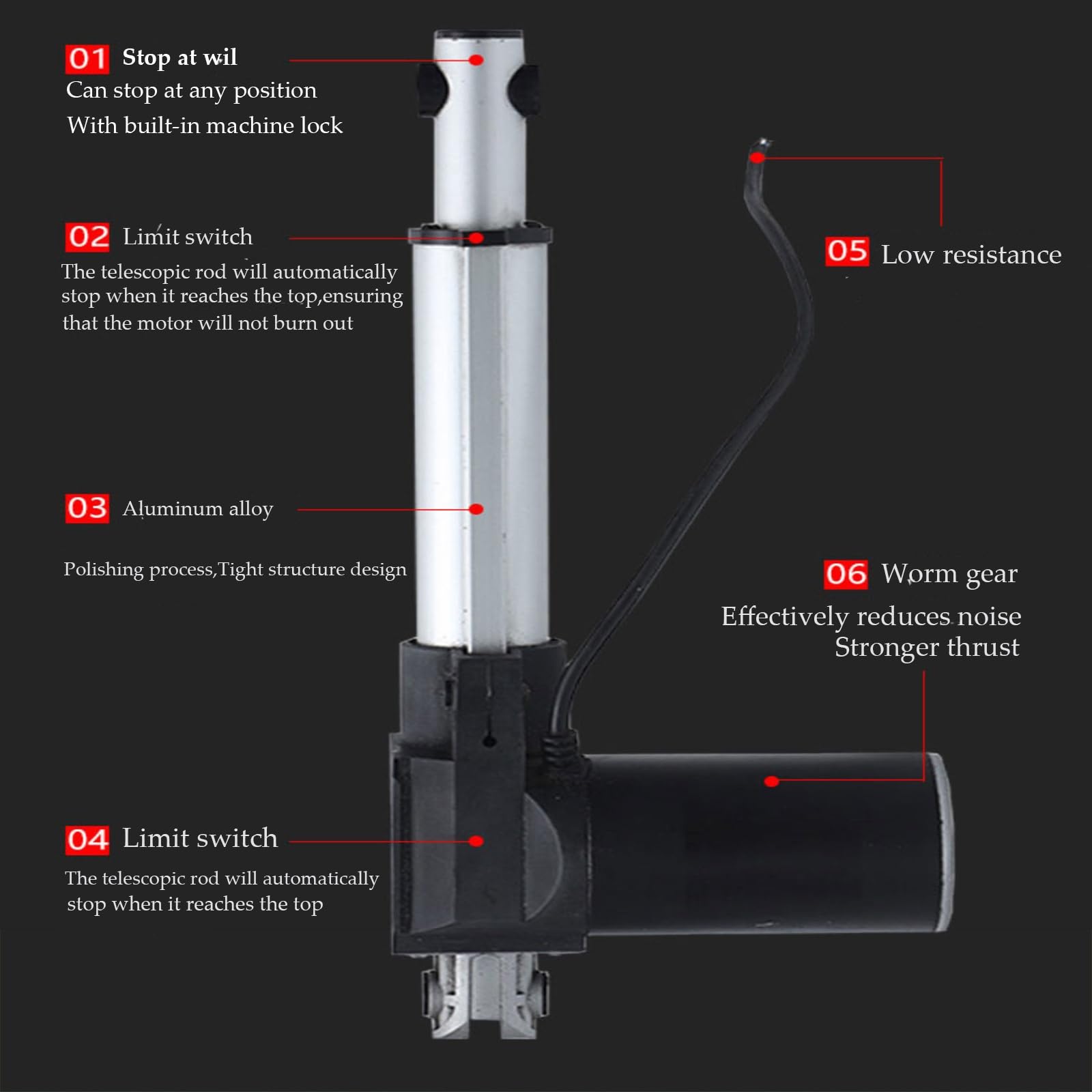 Actionneur Linéaire 12v Moteur à Actionneur Mouvement Linéaire Course 10 MM - 200 MM Verin Électrique IP54 6000 N Max pour Tables Élévatrices, Lits de Massage(Stroke 350 mm,10MM/S - 3000N)