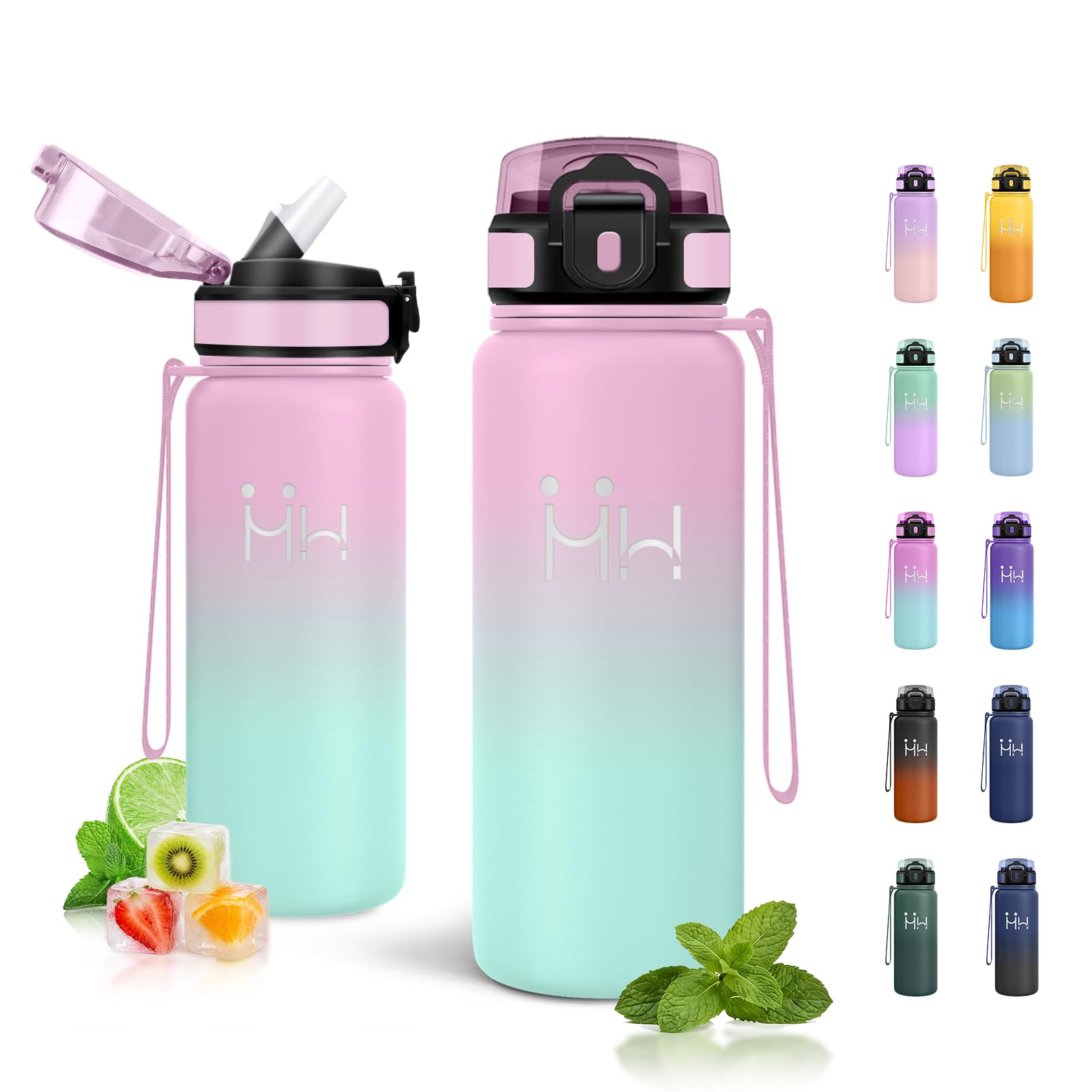 JAPORIA 750ml Water Bottle with Straw, Stainless Steel Water Bottles, BPA-Free, Double Walled Insulated Leak-Proof, for Office, Hiking, Outdoor