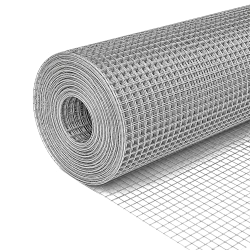 Cieex Hardware Cloth 1/2inch 23Ga 16in x 50ft Chicken Wire Fencing Galvanized Welded Chicken Wire Mesh for Chicken Coop Poultry Netting Garden Predator Proof Chicken Wire Fence Roll