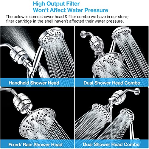 Image of Heavy Duty Shower Filter Replacement Cartridge 2 Pcs, Shower Head Filter Refill Cartridge, for Hard Water Chlorine Heavy Metal Impurity, Improve Skin Hair, Fit Any Similar Design Shower Water Filter