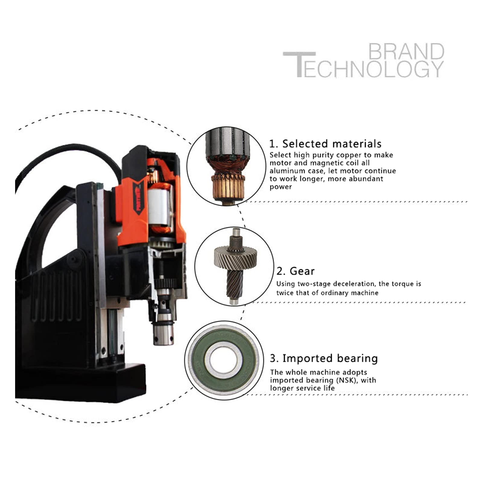 マグネット式ドリル Amazon | zinnore 磁気ドリルスタンド 磁気ボール盤 マグネット