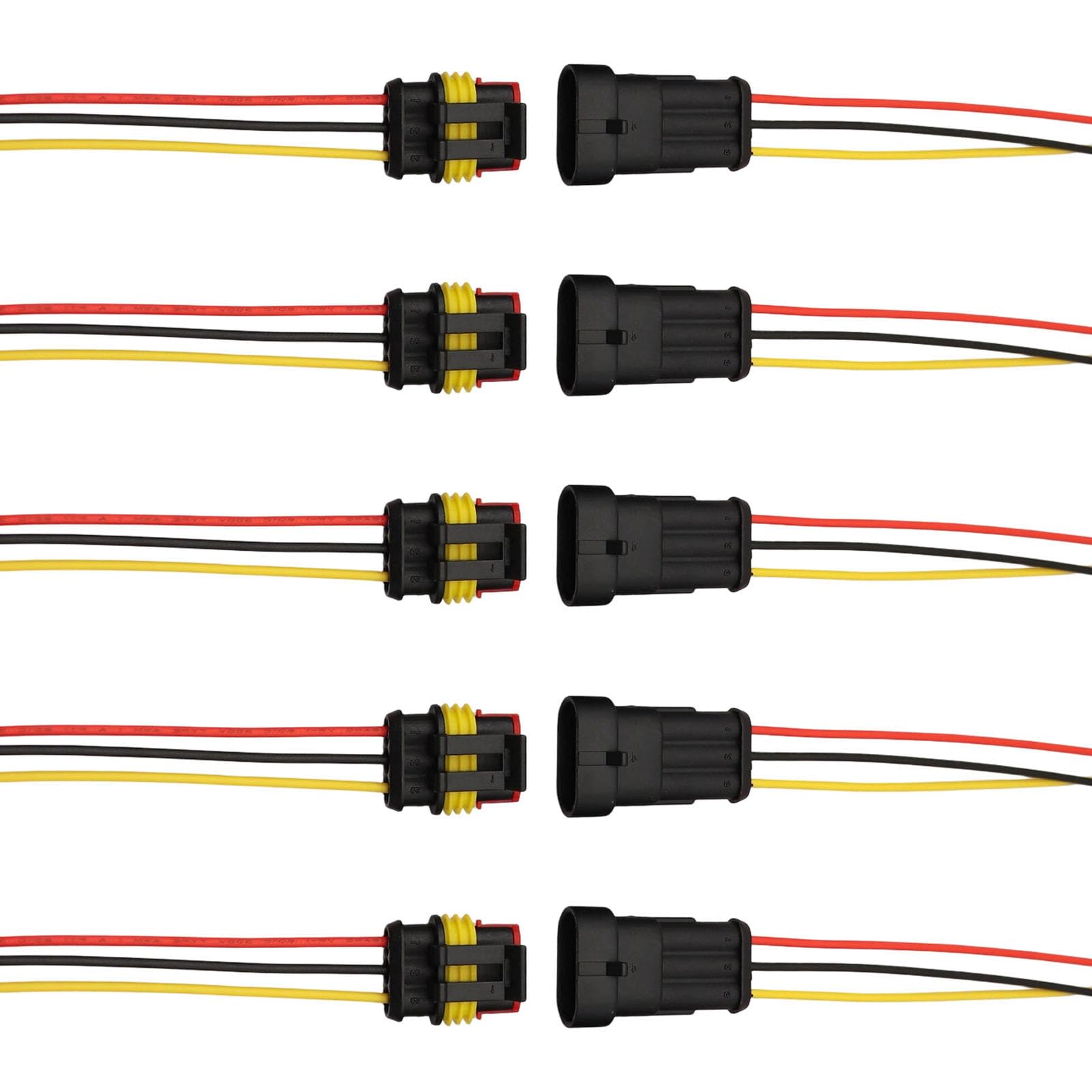 Vehicle Wiring Connectors, 5Pcs Male Female Quick Plugs with Wires for Automotive Use Quick Connecting Replacement