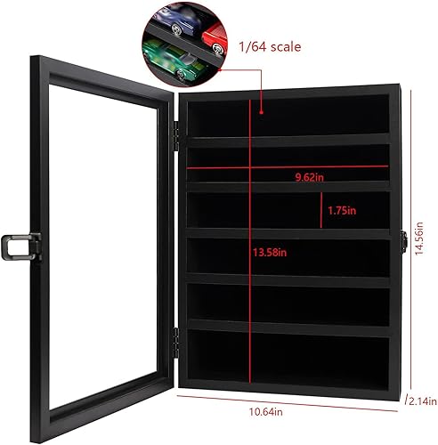 Miniatura 3 de Vitrina de autos de juguete a escala 164, vitrina de exhibición de coche fundido a presión, modelo de montaje en pared, gabinete de almacenamiento