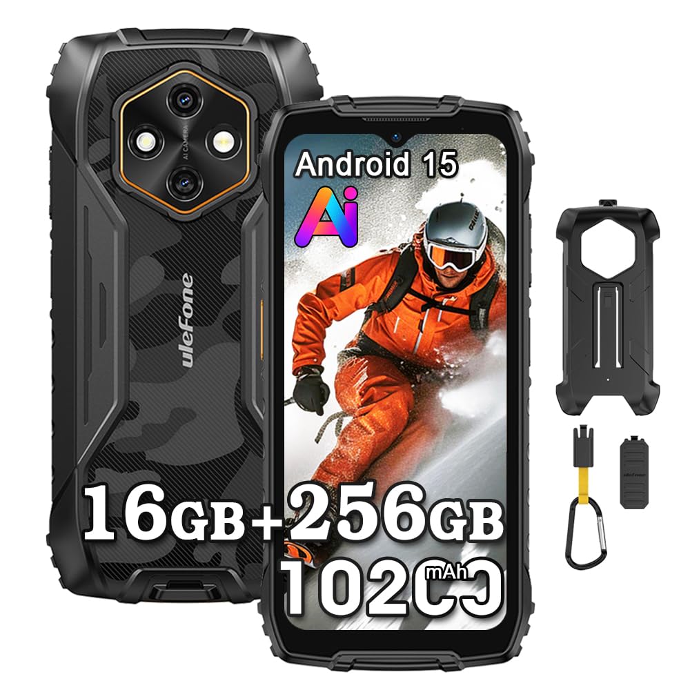 Ulefone RugKing 4 Pro – Smartphone Rugged 10200mAh, 16GB RAM, 128GB + 2TB SD, Android 15, 48MP, 120Hz