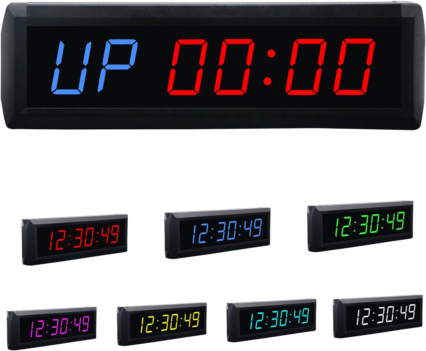 GANXIN Gym Timer 7 Color RGB LED Digital Clock with Fitness