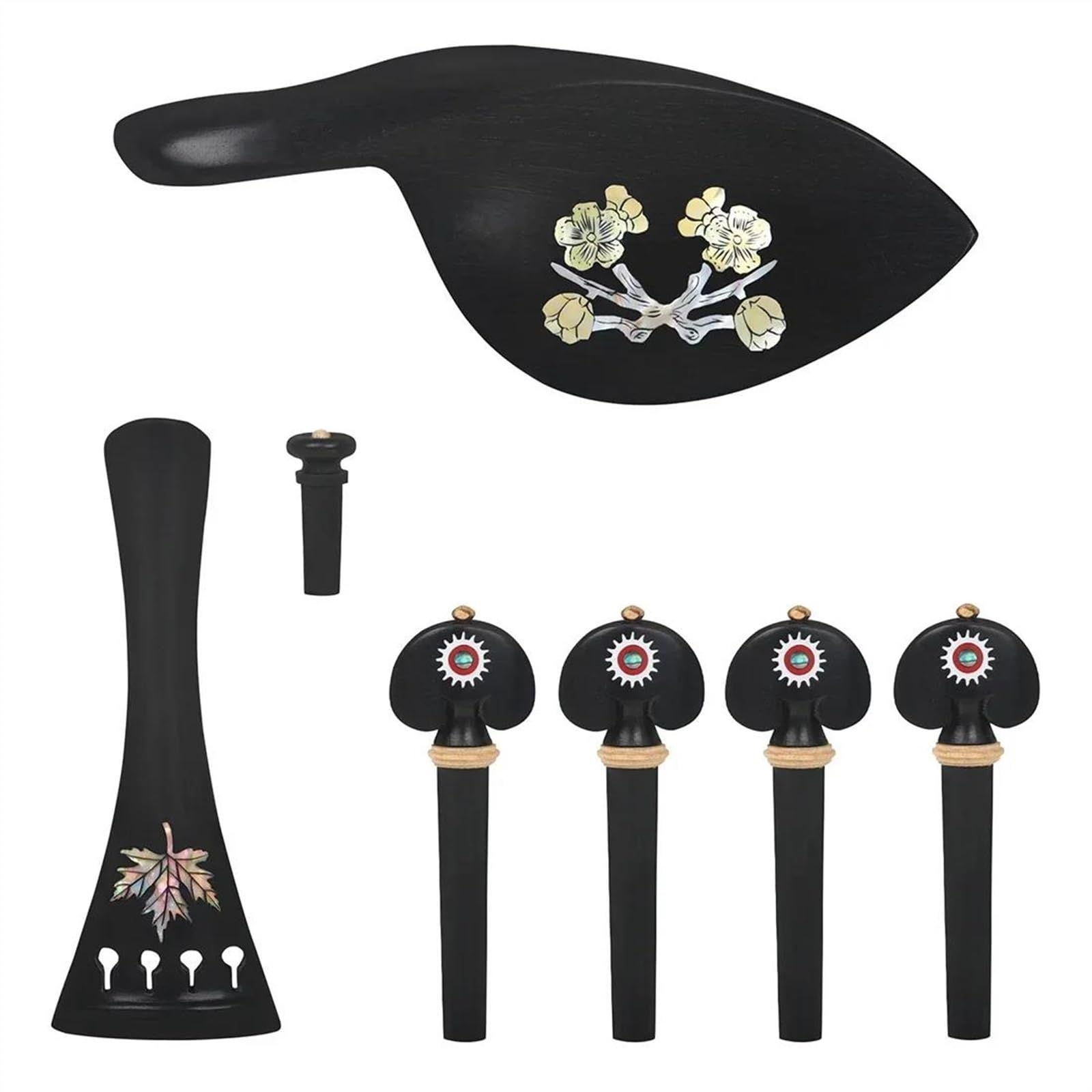 Accessori per violino 4 Pezzi 4/4-3/4 Strumento A Corde Di Violino Parte Di Violino Tirare Piatto Della Corda+albero Della Corda+chiodo Della Coda+accessori Del Resto Della Guancia