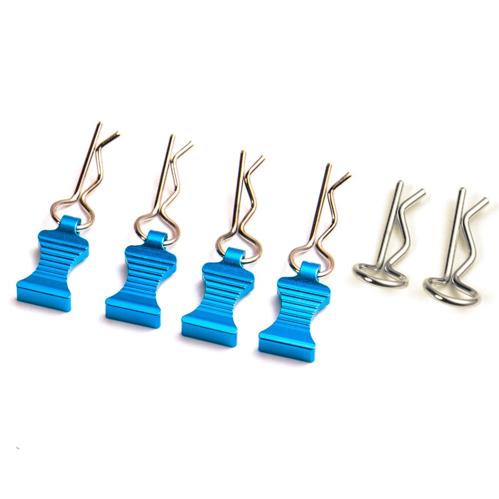 RCLions RC Car Body Clips Pins with Pull Taps for 1/8th 1/10th 1/12th RC Model Car (Blue)
