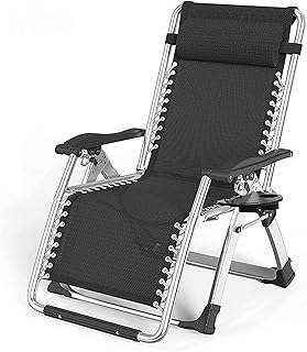 HZH Espreguiçadeira de jardim oferece espreguiçadeira de jardim dobrável e portátil com porta-copos, espreguiçadeira reclinável para praia de jardim ao ar livre (B)