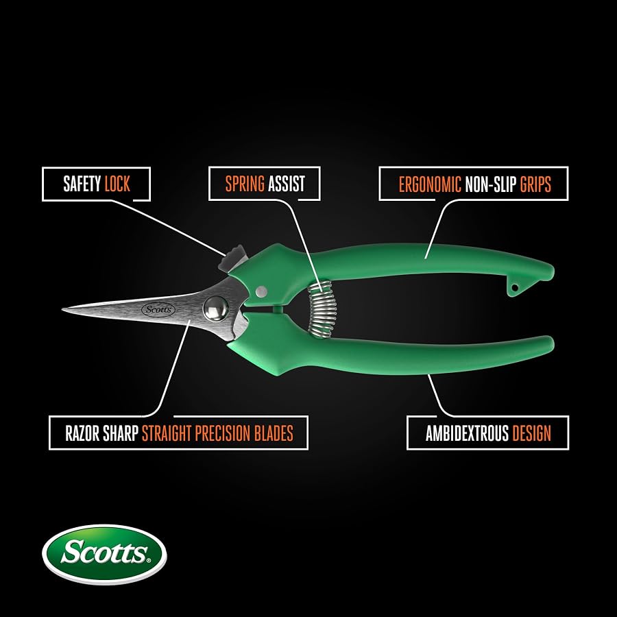 Scotts Straight Tip Floral Shears - Ultra Sharp Lightweight Gardening Scissors - Hand Pruner Pruning Shear for Flowers, Herbs, Roses and Indoor Plants, image 4