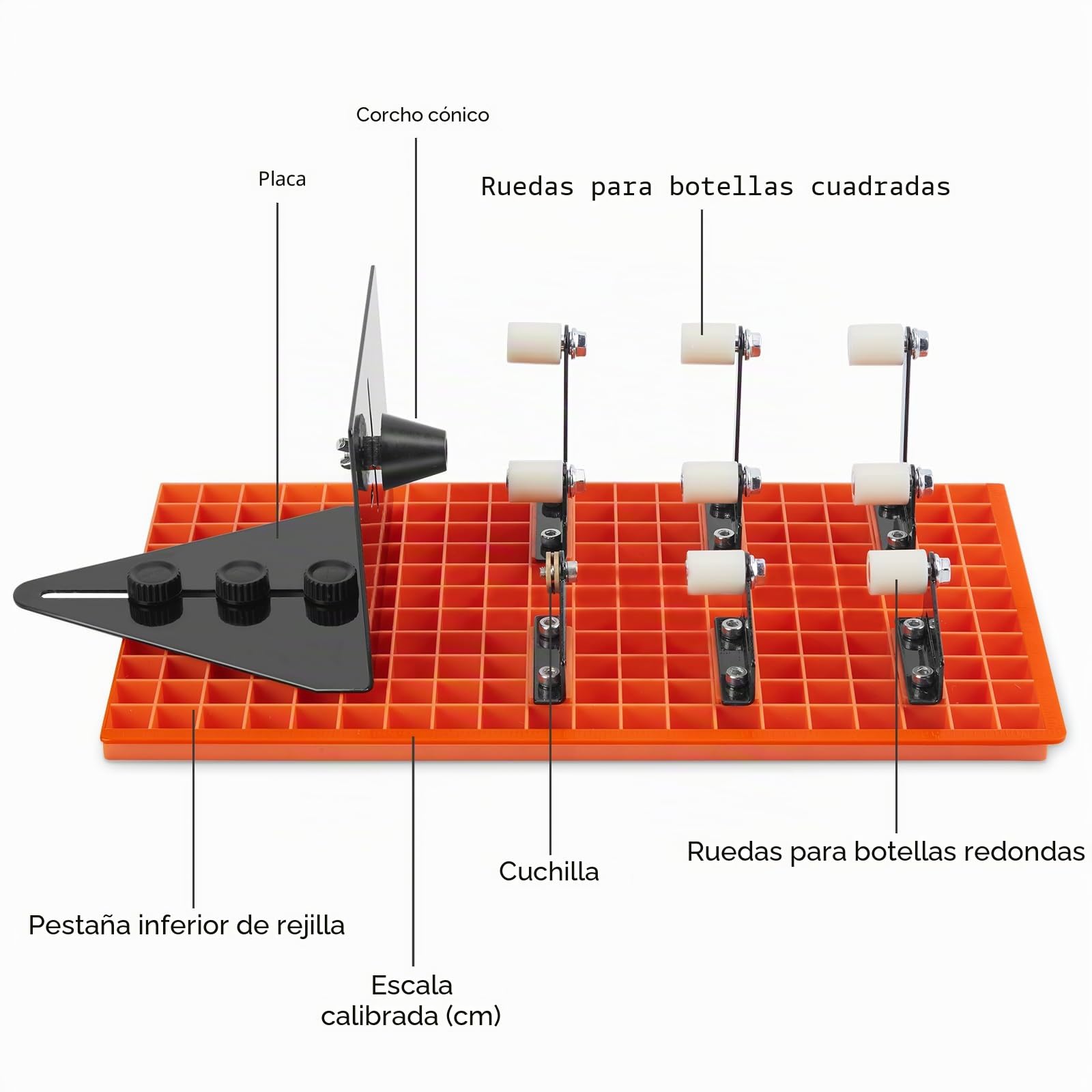 Cortador de Botellas de Vidrio Fixm, Cortador de Botellas para Cortar Botellas Redondas, Cuadradas y Cuellos de Botella, para Botellas de Vino, Cerveza, Whisky, Champán, Agua y Refrescos (naranja) | vidrio, corte de bricolaje, botellas cuadradas/redondas,