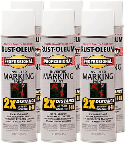 Miniatura 4 de US Tape 68901 DuraWheel Measuring Wheel DW-PRO 12.5" Wheel Ft10ths & Rust-Oleum 266593-6PK Professional 2X Distance Inverted Marking Spray Paint, 15