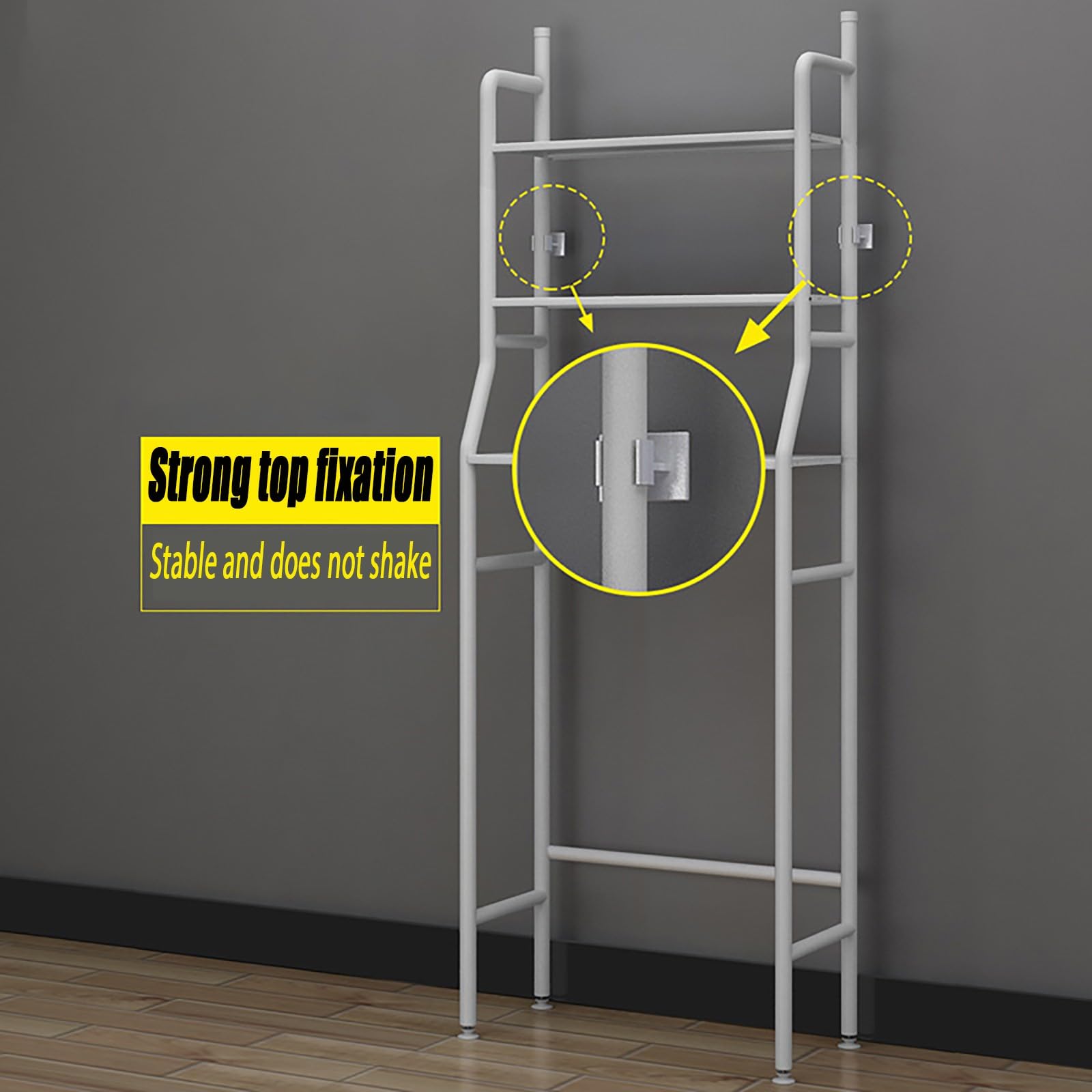 Ripiani regolabili a 3 ripiani sopra il WC, soluzione salvaspazio per bagno, cucina e organizzazione di studio