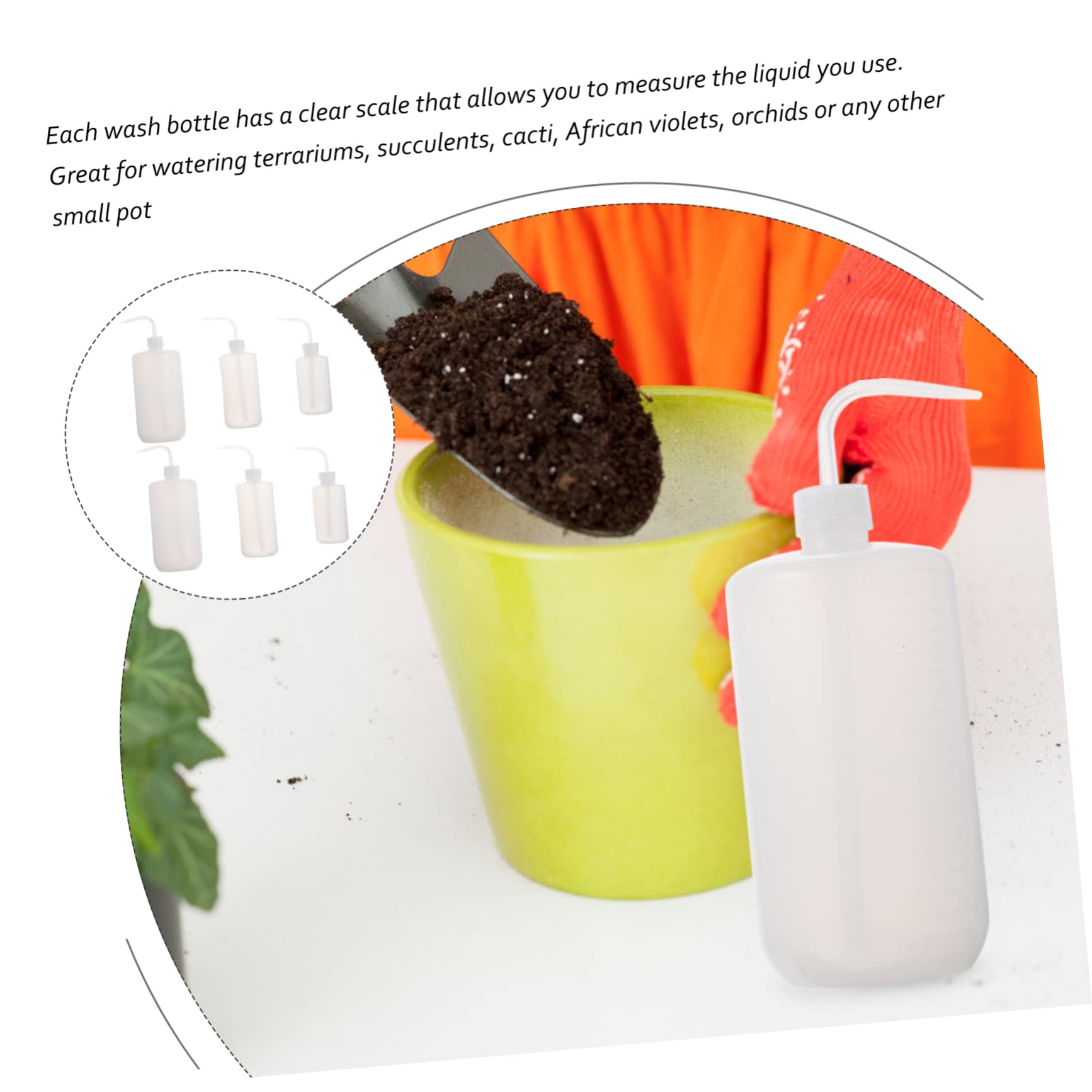 iplusmile 12piezas Botellas De Riego De Boquilla Curvada y Escala para Jardinería y Cuidado De Plantas