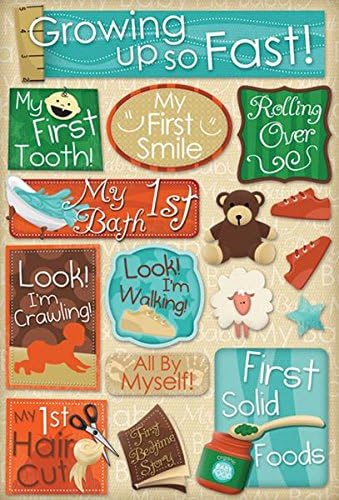 KAREN FOSTER Design Acid and Lignin Free Scrapbooking Sticker Sheet, Growing Up