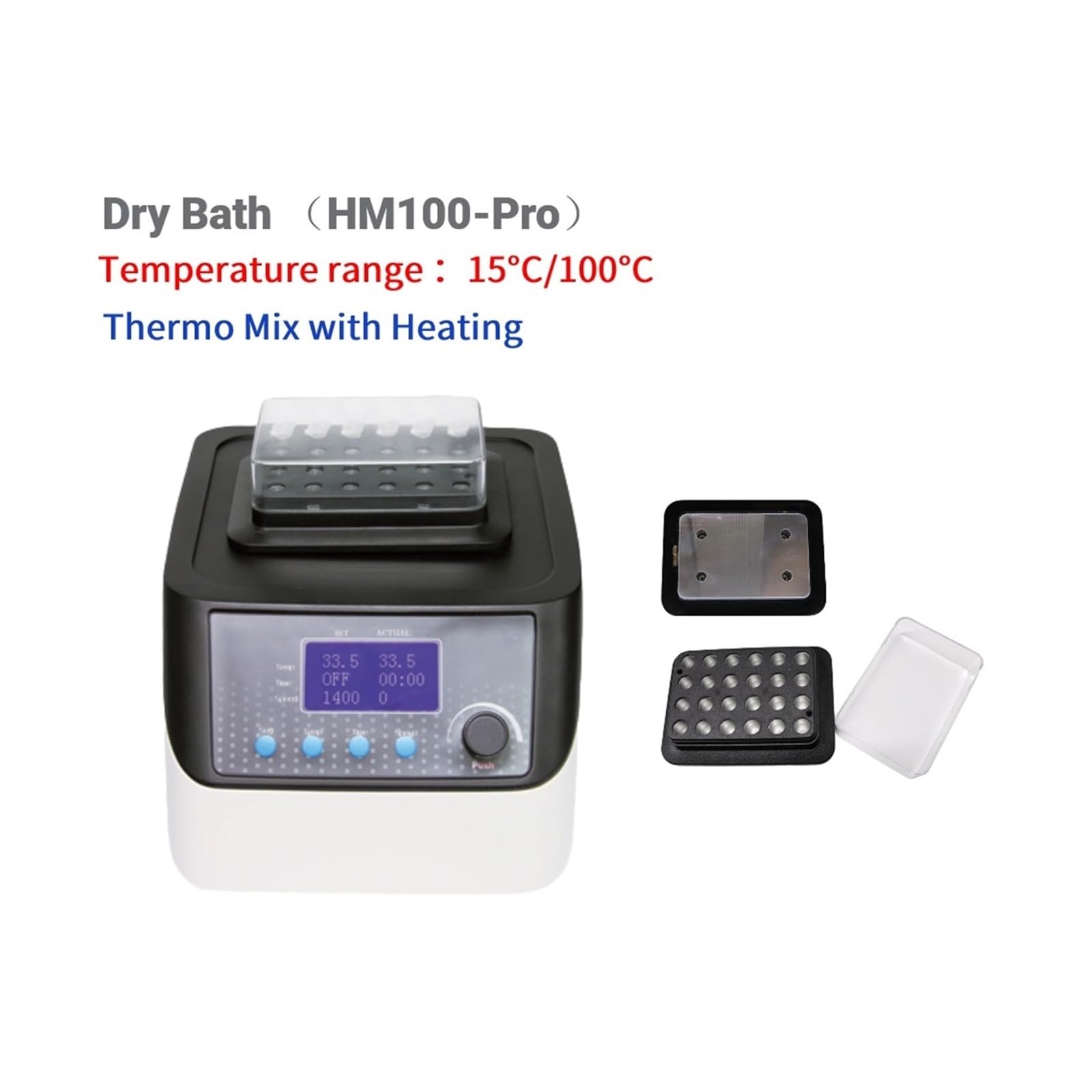 Do laboratorium, Termomikser LCD Metal Bath z blokiem grzewczym Regulacja prędkości suchej kąpieli Sprzęt laboratoryjny do ogrzewania Mieszanie i wstrząsanie HM100-Pro