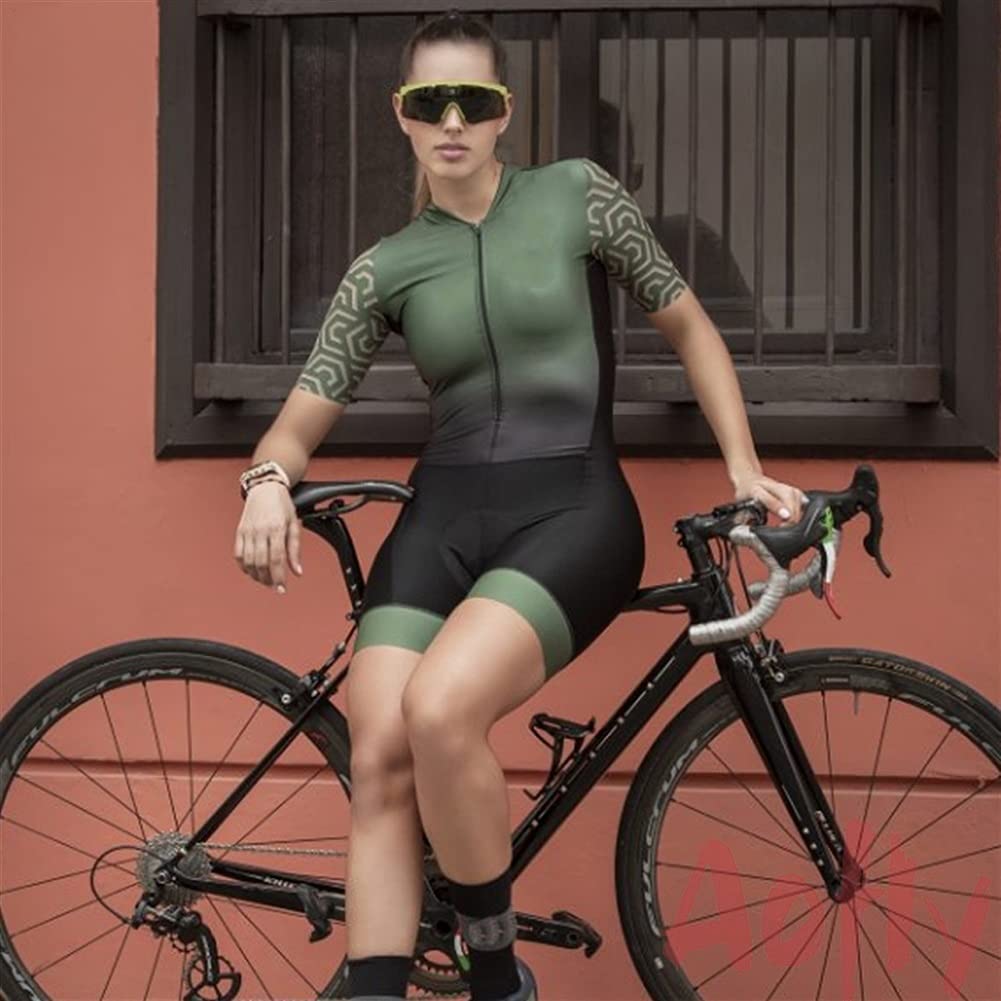 SIKMA Tutina Ciclismo Donna Imbottita - Trisuit Un Pezzo Con Tasche E Stampa Sublimata - Foto 5