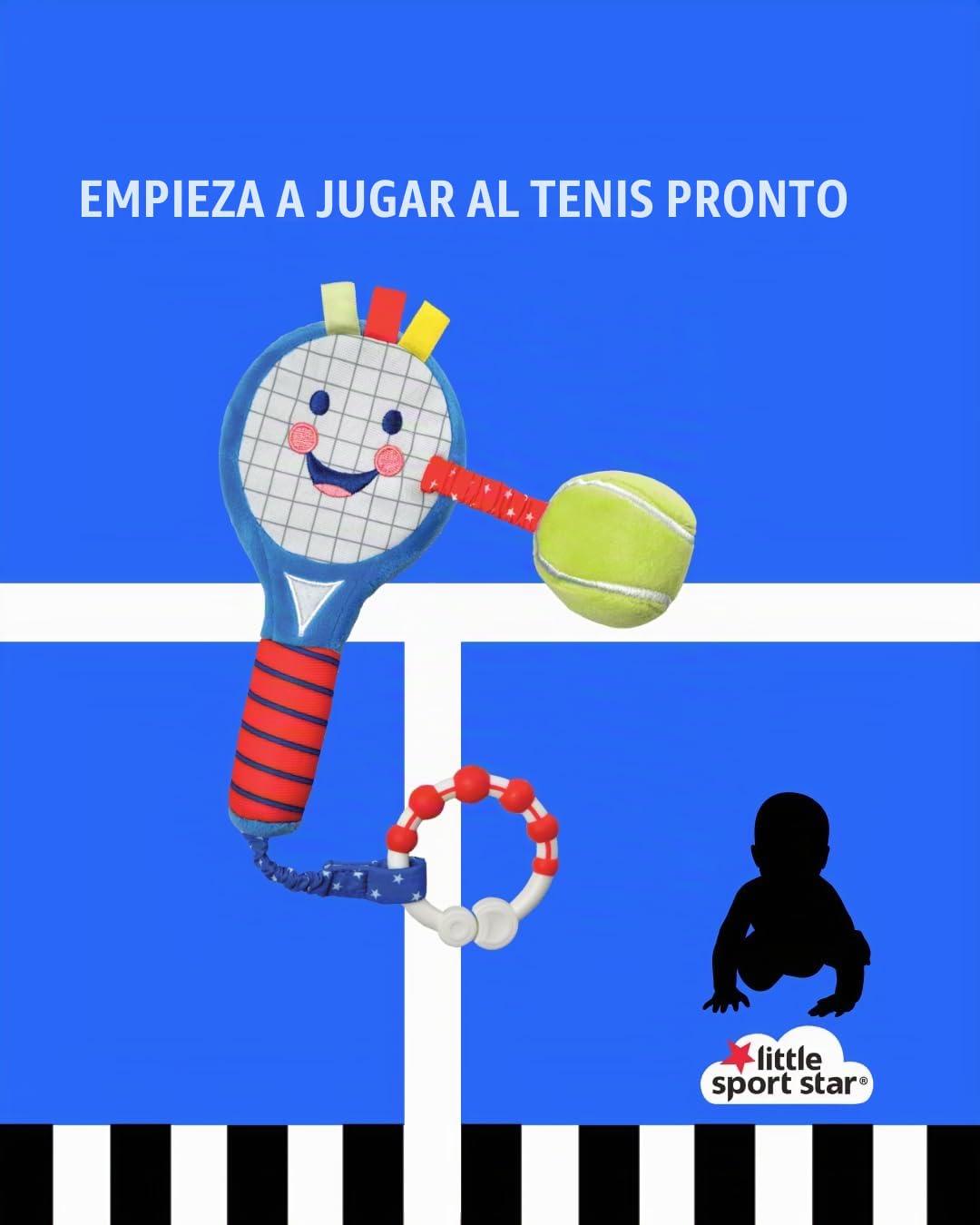 Little Sport Star Raqueta de Tenis para Bebés y Niños Pequeños | Juguete Sensorial Deportivo | Regalo para Recién Nacidos