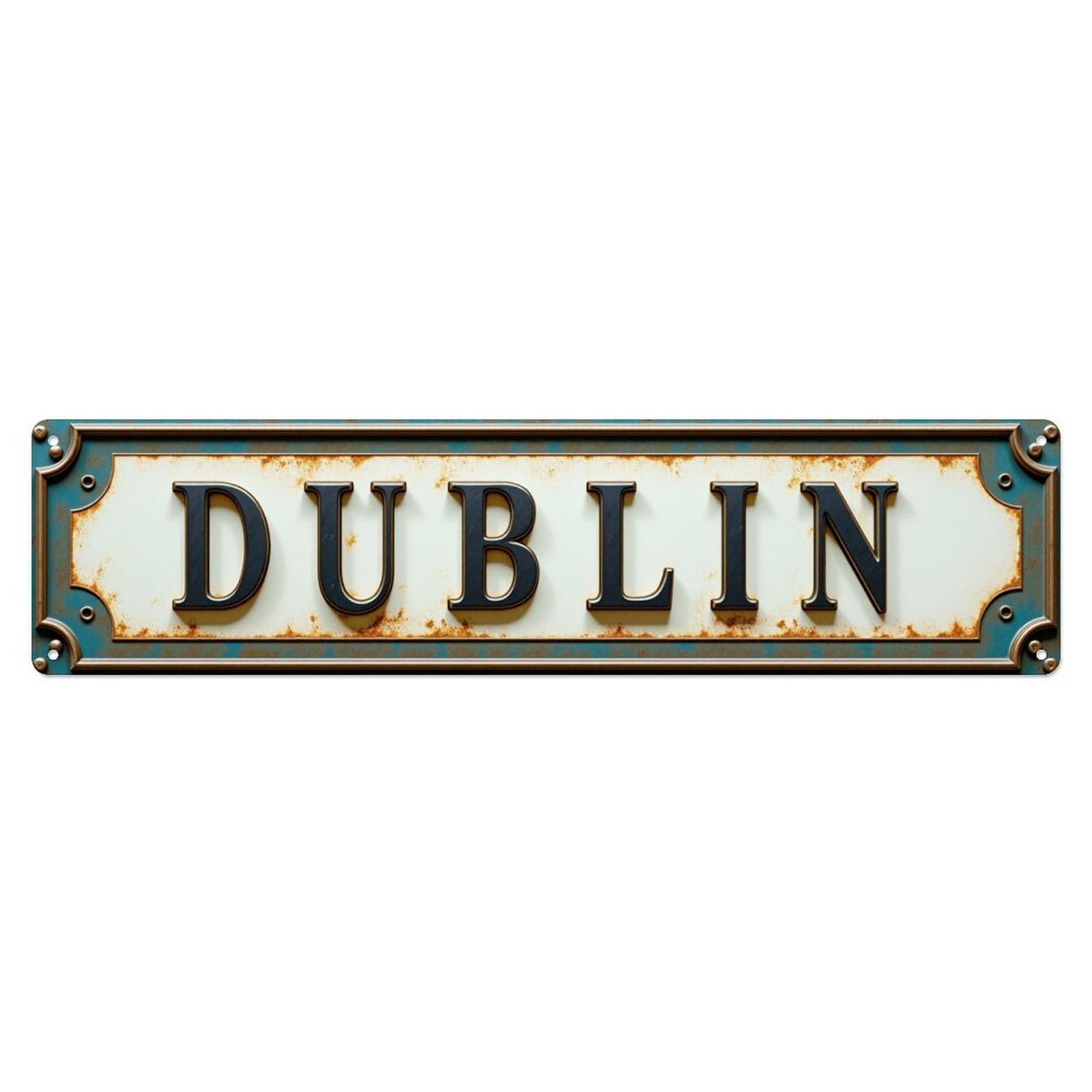 Dublin Vintage Aluminium Metal Sign, Retro Wall Decor for Home, Bar, Garage & Farmhouse 10 * 40cm