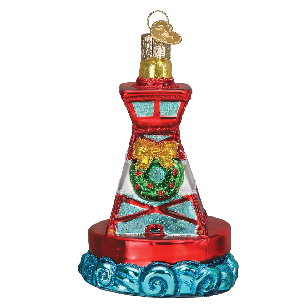 Old World Christmas Holiday Buoy Glass Blown Ornament for Christmas Tree