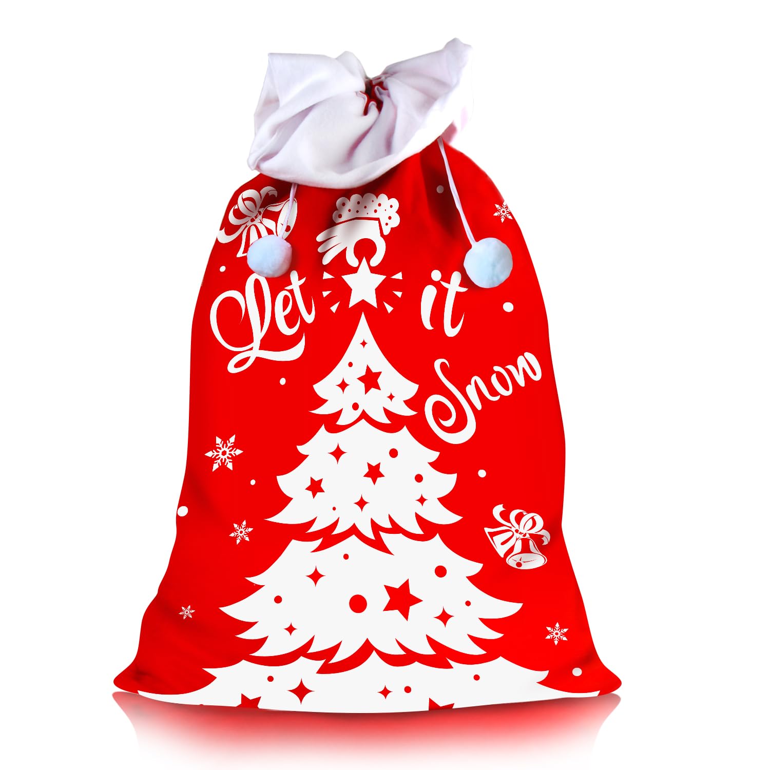 VEYLIN 43 x 17 Inch Large Christmas Sacks Felt Jumbo Santa Gift Sack Bag Drawstring Stocking Wrapping Decoration(Christmas Tree)