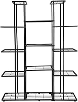 MTB Garden 5-Tier Metal Plant Stand for 14 Pots - Large Indoor Outdoor Flower Shelf Rack, Charcoal Grey, Sturdy Wrought Iron