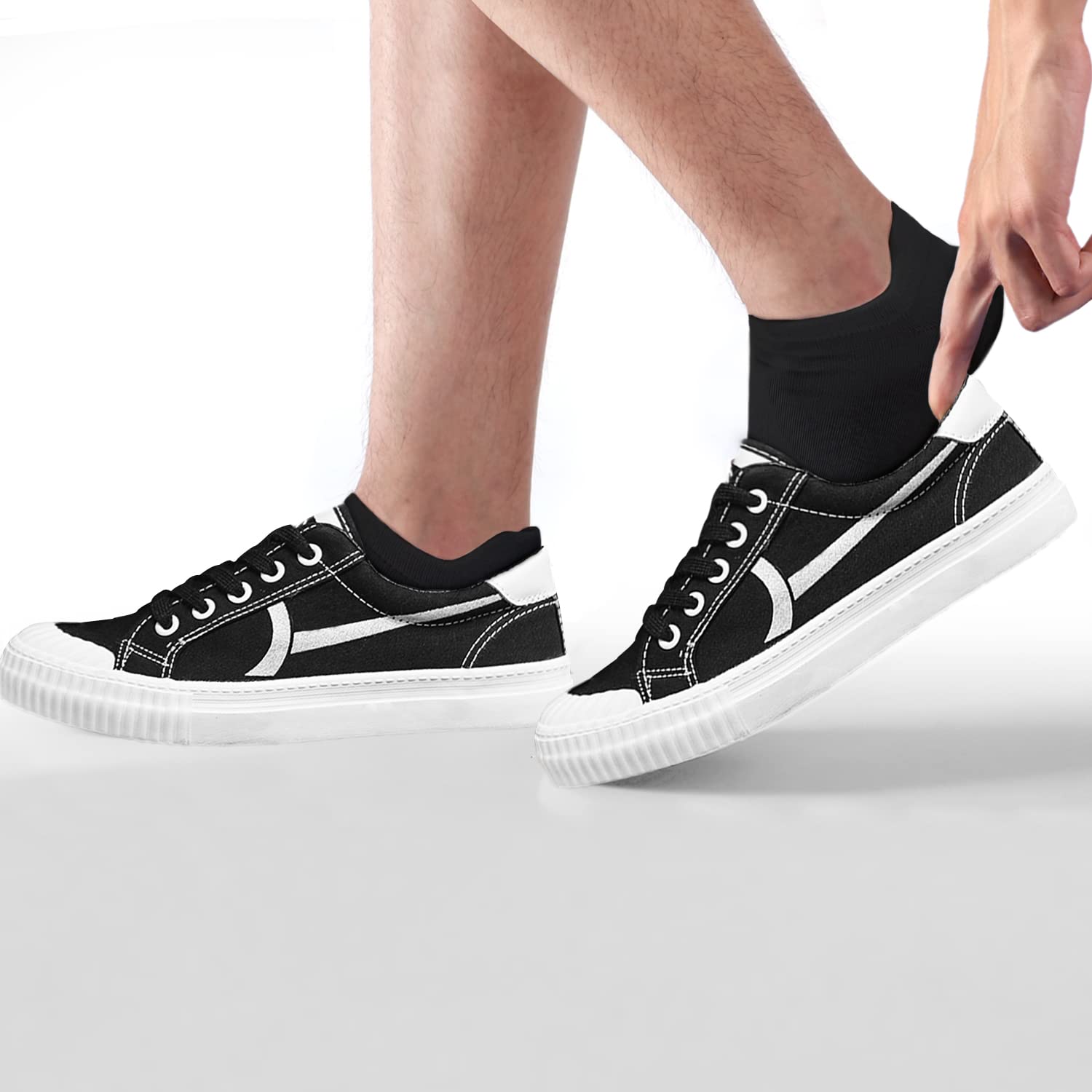 Poligono Skarpety sportowe unisex, zapobiegające powstawaniu pęcherzy, krótkie, miękkie, oddychające, bawełniane skarpety do kostek, do gimnastyki, fitnessu, biegania