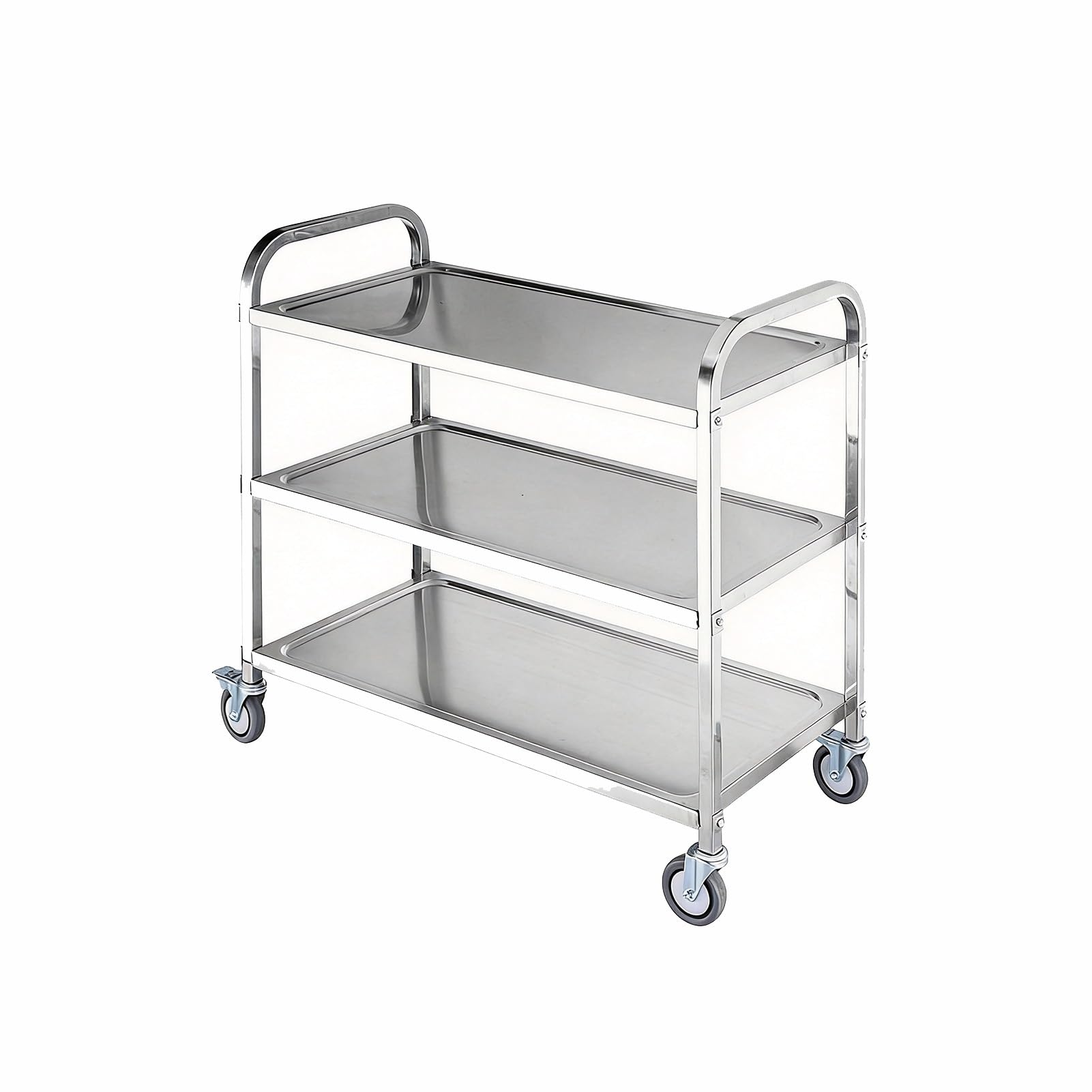 Stainless Steel Food Cart, 550 Lbs Load Capacity, Suitable For Restaurants, Service, And Warehouses(Medium)
