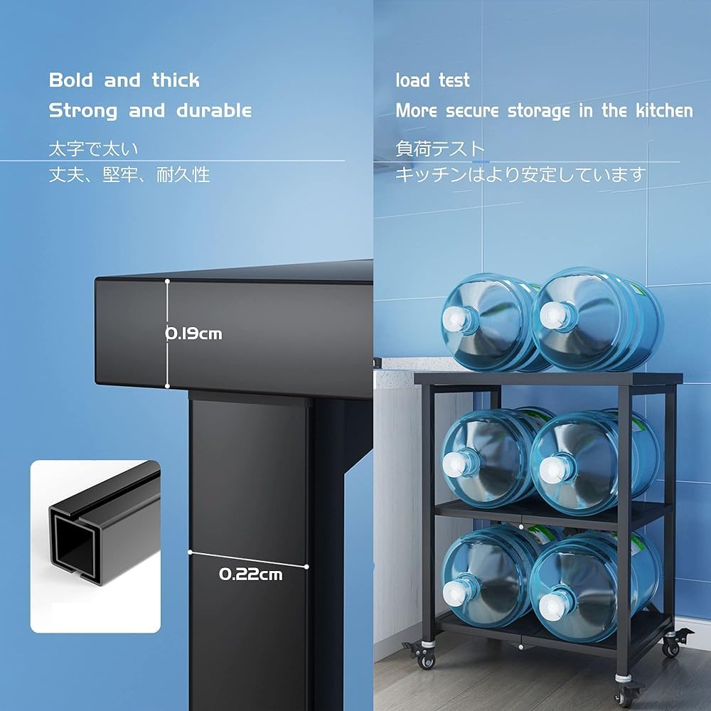 RollingCart pieghevole – Carrello multiuso in acciaio inox con ruote di bloccaggio e ampia rabbia per sala da pranzo e preparazione del cibo – Cucina mobile