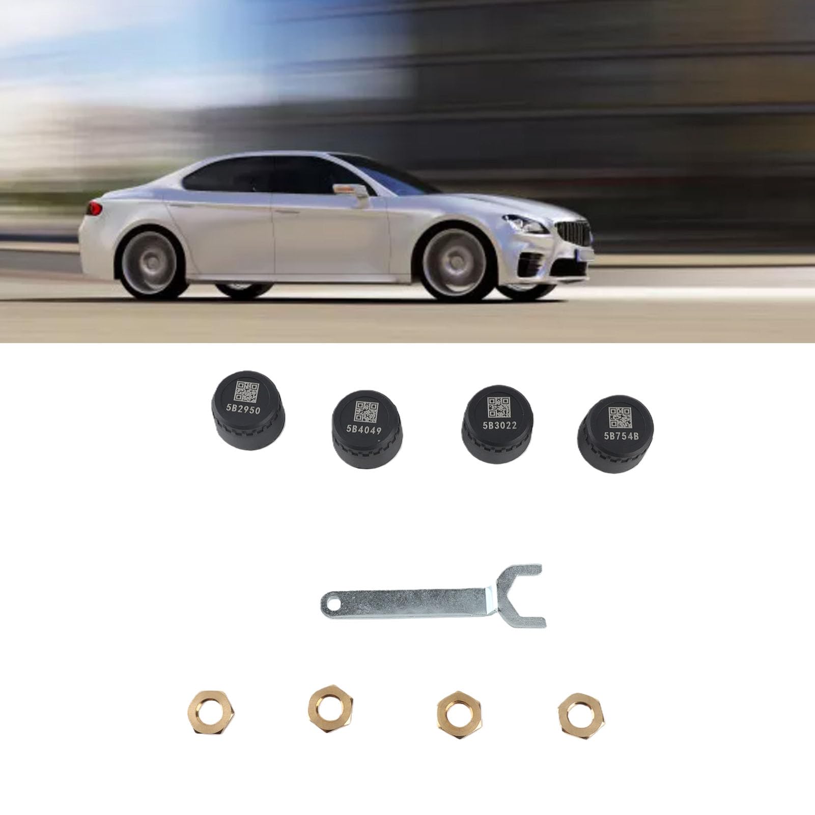 Reifendrucküberwachungssystem, Echtzeit-Temperatur-Druckanzeige 0-7 bar, Reifendruckkontrolle Metall ABS, for Auto Wohnmobil Anhänger LKW SUV