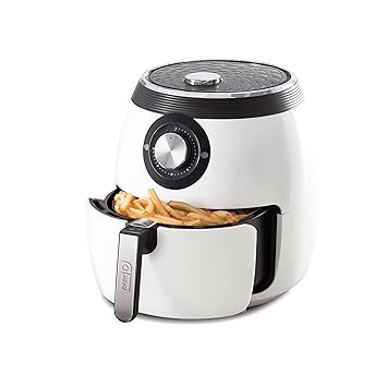 Dash DFAF455GBWH01 Deluxe Electric Air Fryer + Oven Cooker with Temperature Control, Non Stick Fry Basket