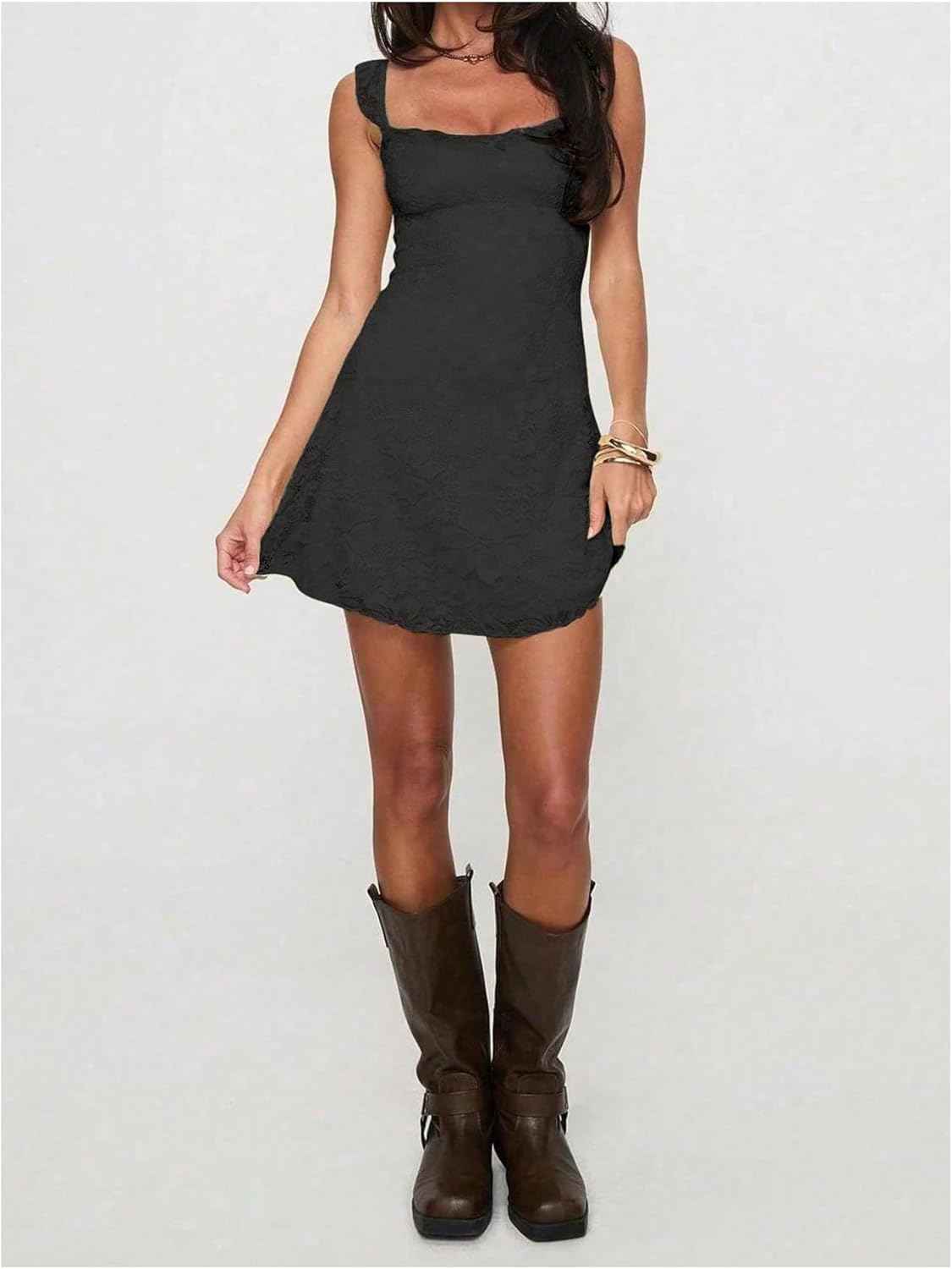 Floerns Women's Summer Mini Dress Floral Lace Sleeveless Vacation Cute A Line Dresses - Image 5