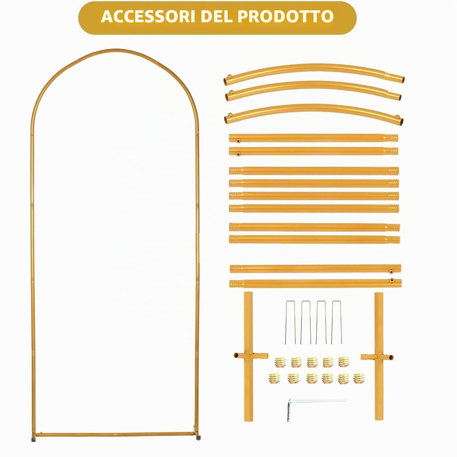 1,8 m per arco di nozze, supporto per feste, fiocchi di nozze per cerimonia, supporto per palloncini, decorazione per feste di compleanno, cornice per porta dorata