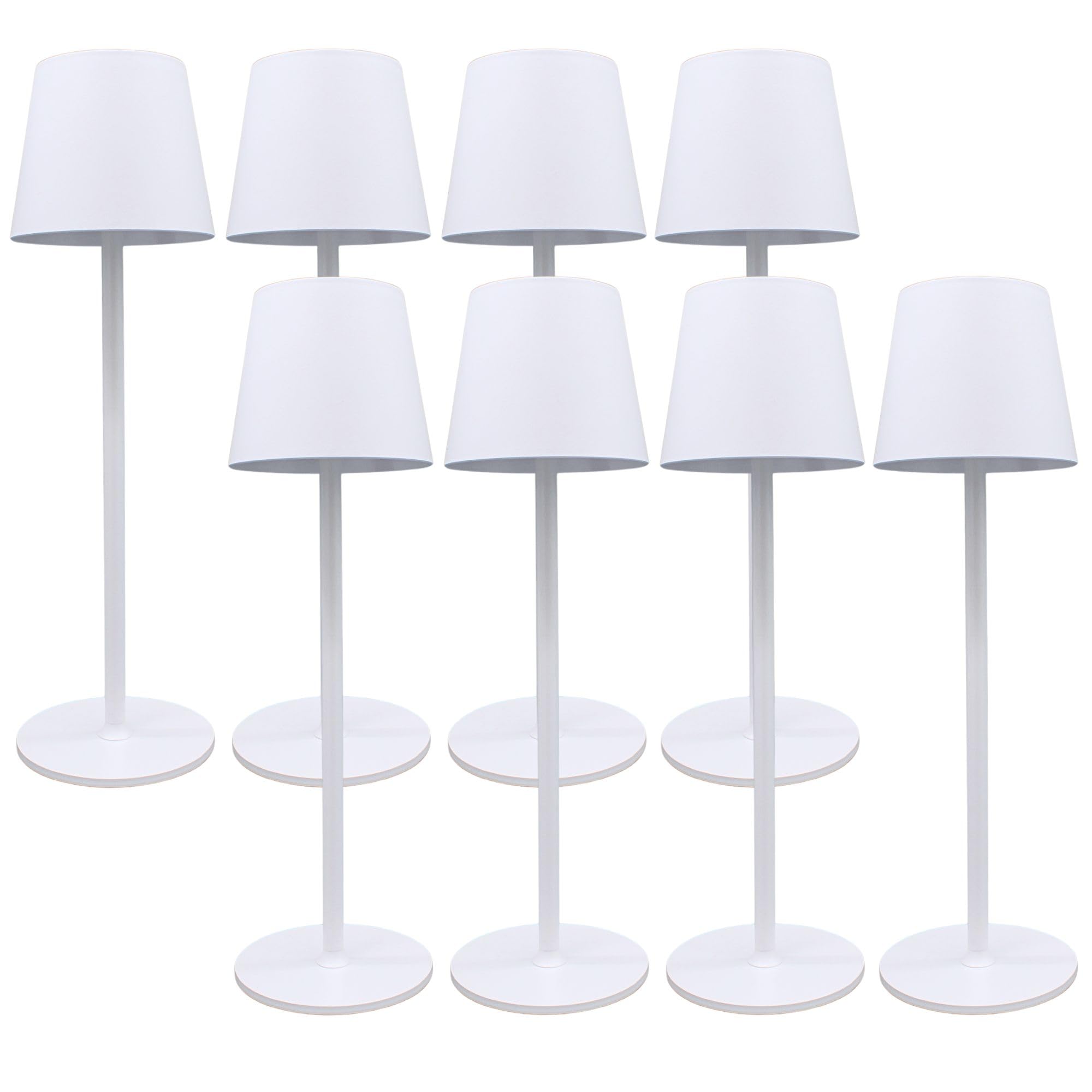 Nell LED Tischlampe Kabellos | 1800mAh Akku Wiederaufladbar | USB-C Ladeanschluss | IP54 Wassergeschützt | Dimmbar & 3 Farbtemperaturen | Für Indoor & Outdoor (WHITE, 8, LED)