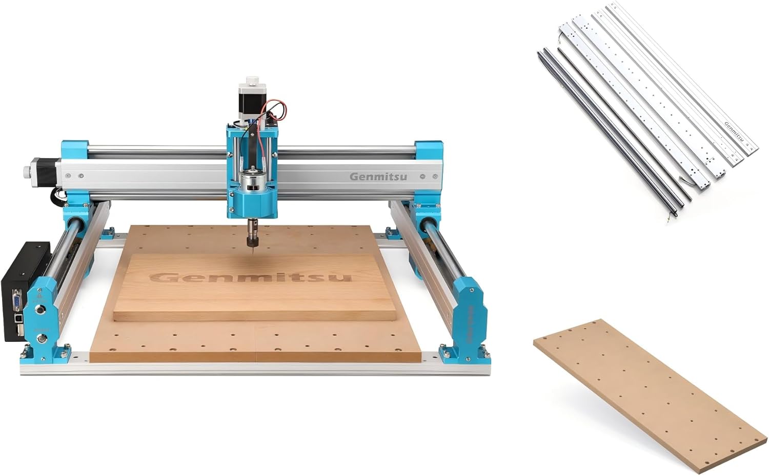 Genmitsu CNC Router Machine 4040-PRO + X-axis Extension to 6040 Kit + Threaded Inserts 2040 MDF Spoilboard
