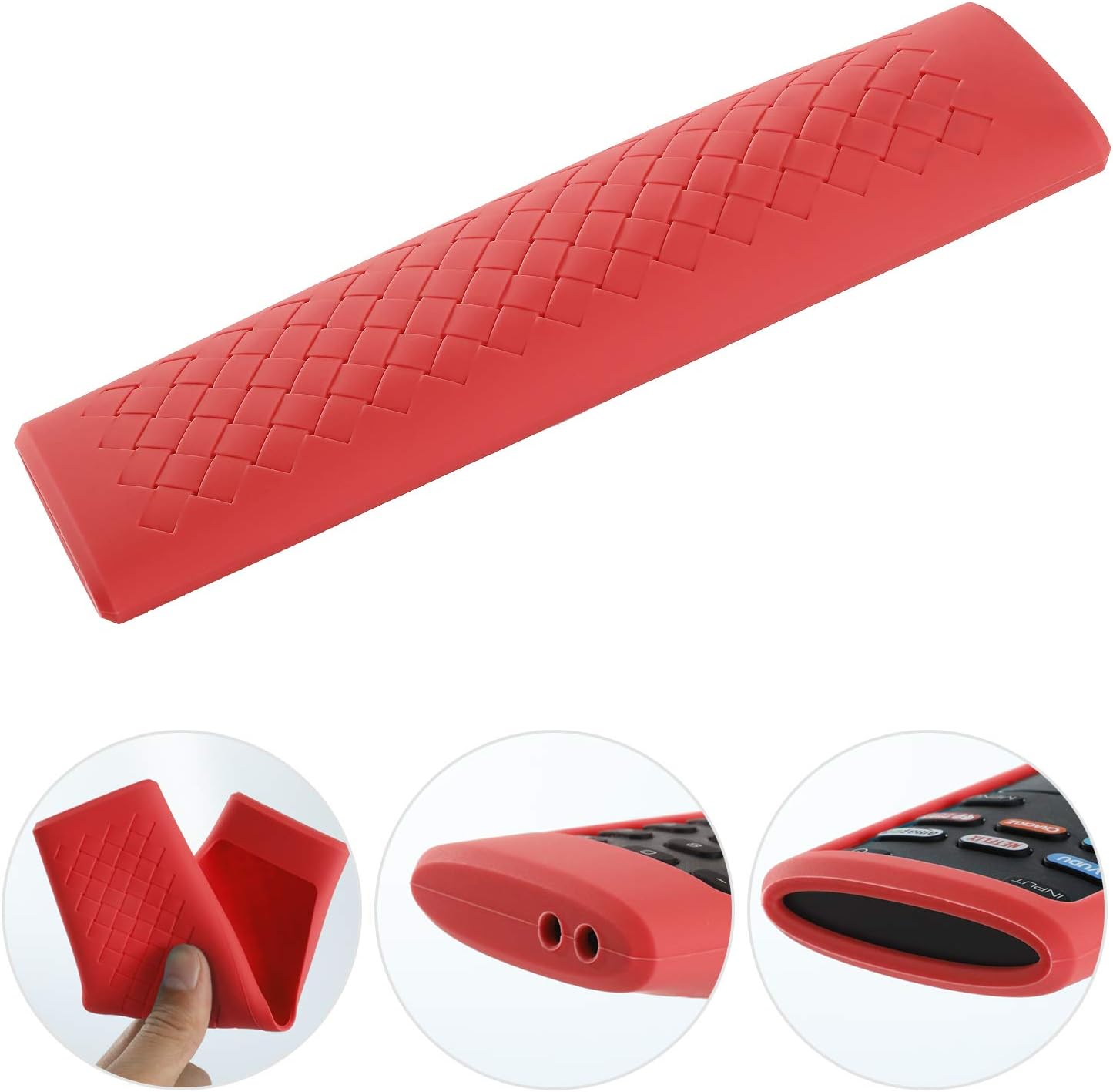 [2-Pack] Remote Case for Vizio XRT136 Remote, Akwox [Anti Slip] Shock Proof Silicone Cover Case for Vizio XRT136 Remote Controller with Lanyard (Rose Red)