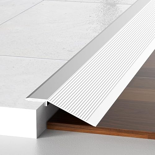 Tira de umbral de transición de piso de aluminio, borde de puerta para cocina, dormitorio, puertas de baño, reductor de huecos, cubierta de