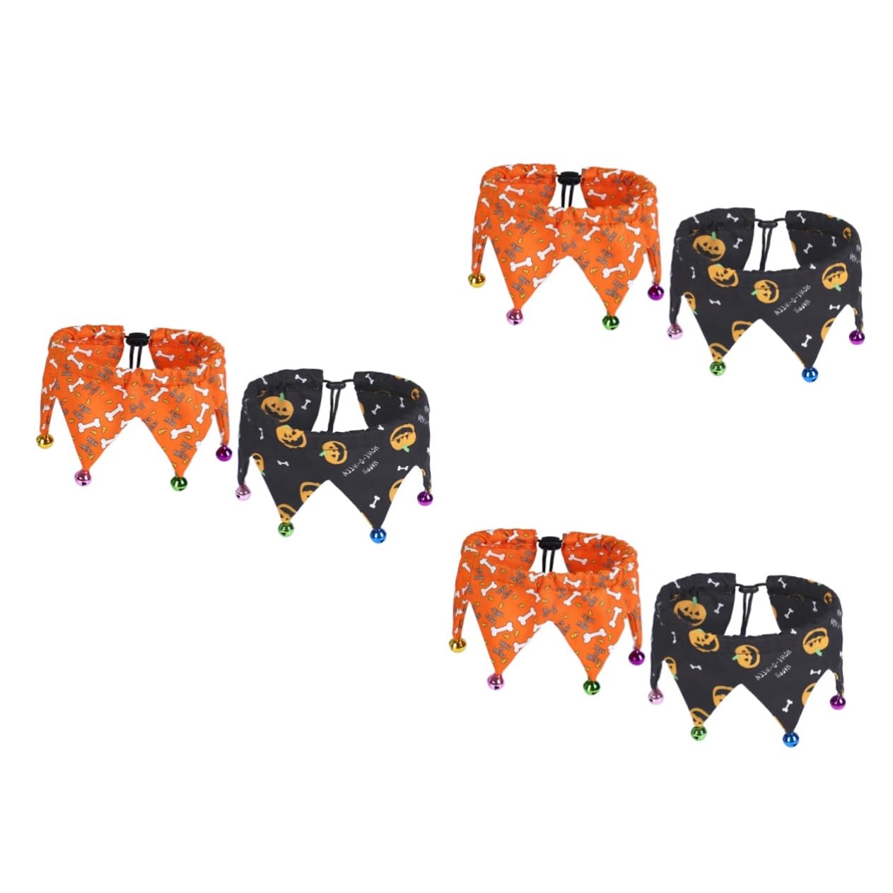 Toddmomy 6pièces Collier Ajustable pour Animaux De Compagnie avec Clochettes Lot de Halloween pour Chien Et Chat Orange Noir