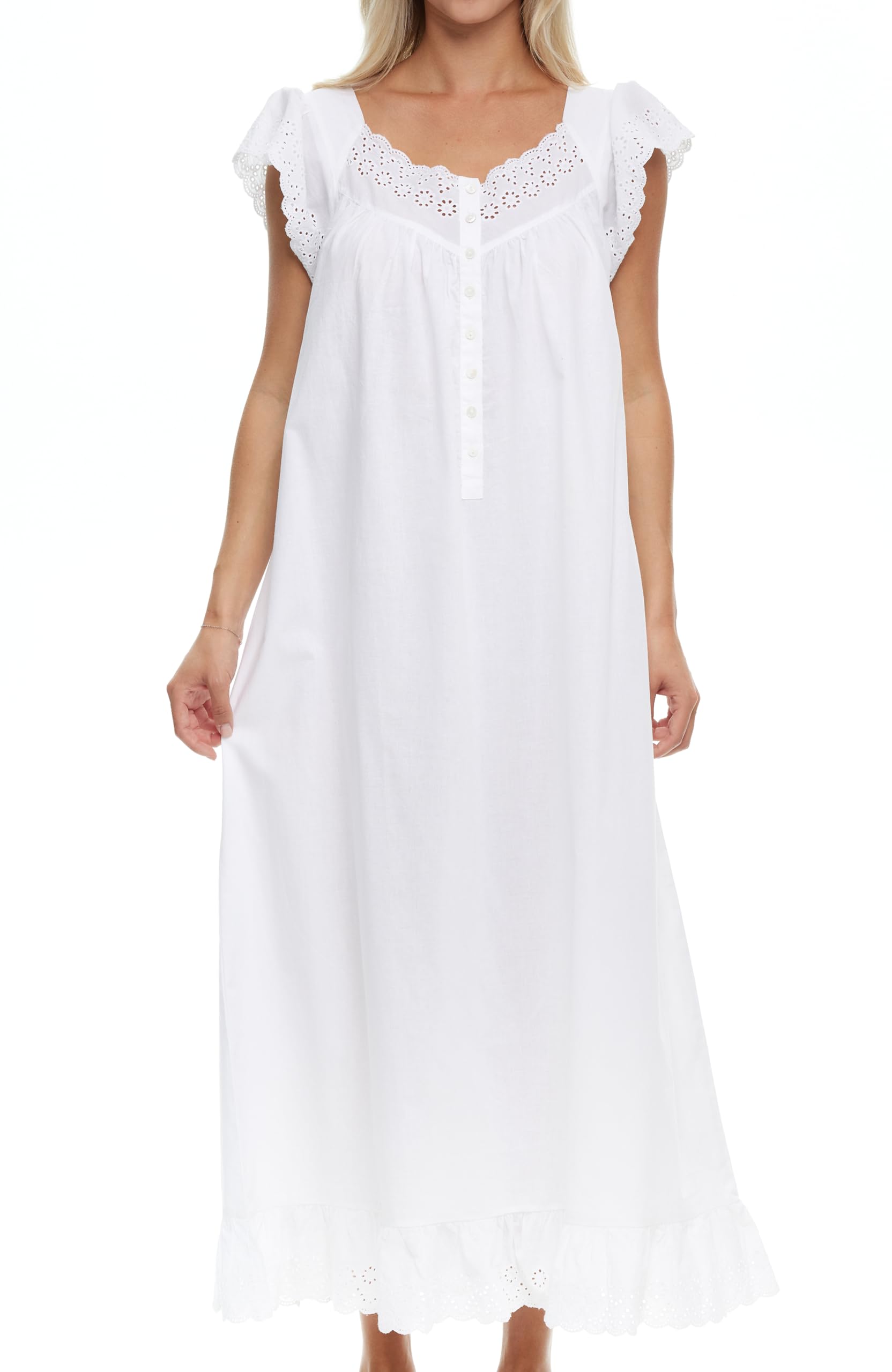 Alexander Del Rossa Long Cotton Nightgowns for Women