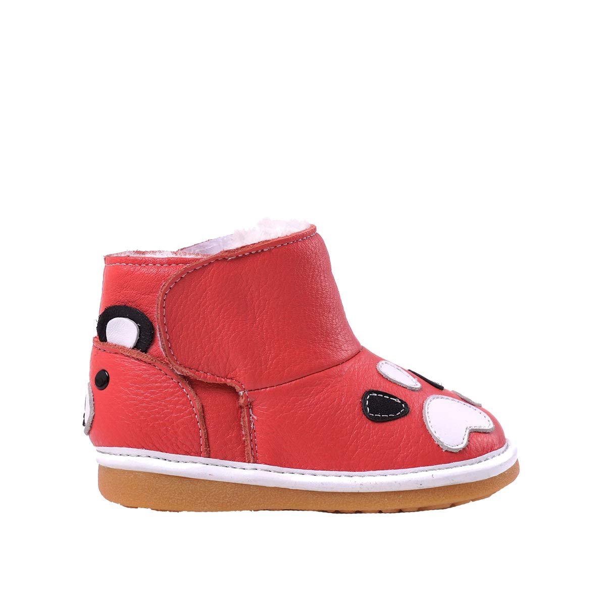 Squeaky Leather Toddler Girls Shoes | Dark Pink Filled Boots