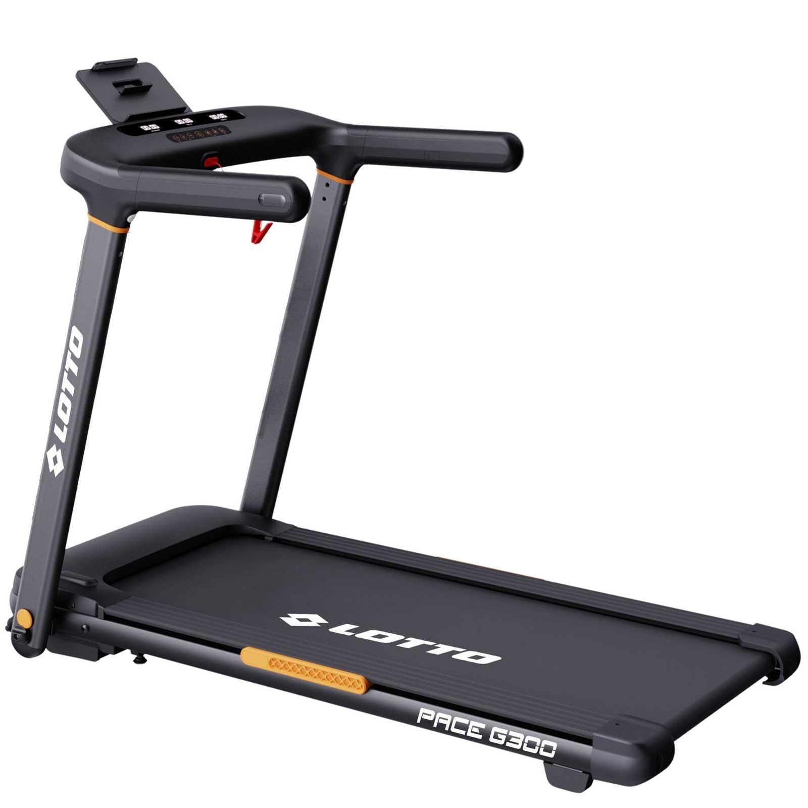 Tapis Roulant Elettrico Lotto Pace G300, 2.5 HP, 1–15 km/h, Inclinazione Automatica 20 Livelli, Superficie 120×45 cm, LED Display, Bluetooth FitShow/Kinomap/Zwift, 12 Programmi, Pieghevole, Max 120 kg