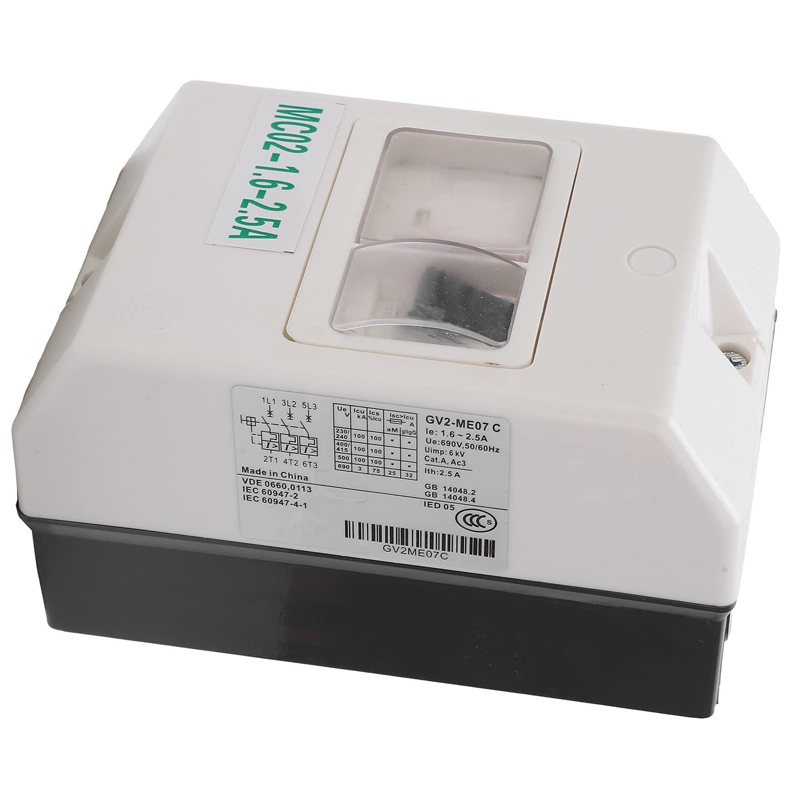 MC02-1.6-2.5a Interruttori salvamotore 220V/380V Interruttori automatici miniaturizzati 50/60Hz Protezione perdite Interruttore aria per motore elettrico