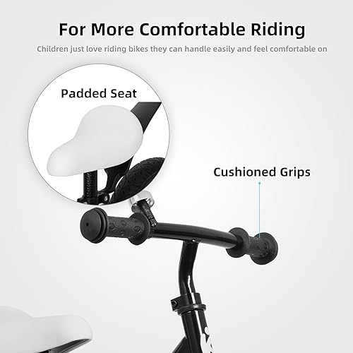 Miniatura 4 de JOYSTAR Keano Bicicleta de equilibrio de 12 pulgadas para niños pequeños, 18 meses a 5 años de edad, sin pedal, bicicleta para niños principiantes