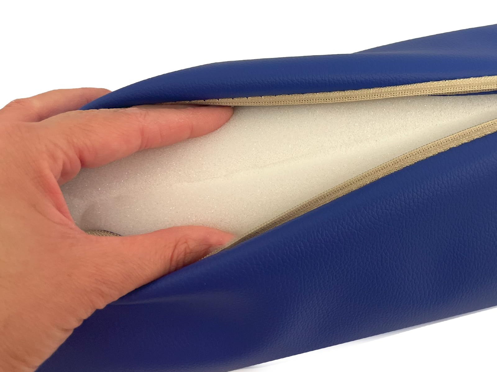 QUIRUMED Rollenkissen, 55 x 20 cm, Blau, Kunstleder, Ergonomisch, Schaumstoff Gepolstert, für Yoga, für Fitness, für Massage