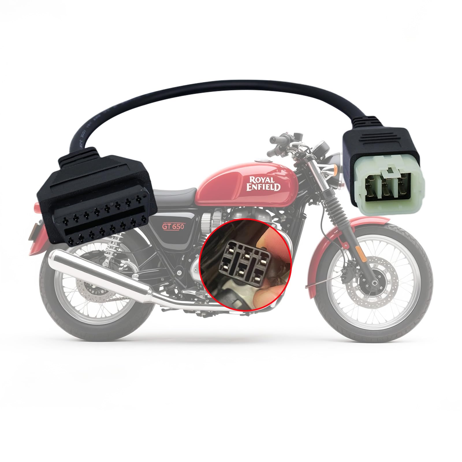 AMHTDOL Adaptateur OBD2 Pour Câble De Diagnostic OBD Royal Enfield 6