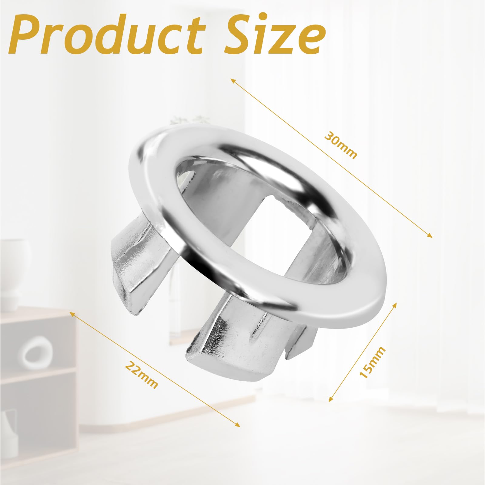 Hayaww 4 Pcs Anneau De DéBordement D'éVier,Couvercle De Trop-Plein Pour Lavabo Couvercle De Trop-Plein Anneau De Trop-Plein D'éVier Rond Couvercle De Trop-Plein Pour Salle Bain Cuisine éVier Trou(Or