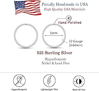 Vista 89 de Small Gold or Sterling Silver Huggie Hoop Earrings for Women Cartilage Nose Helix Tragus