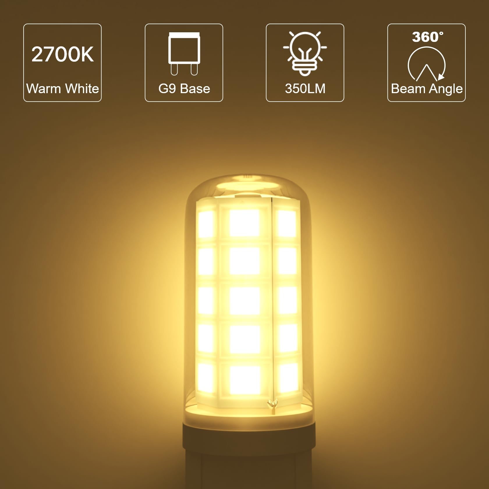 Ampoule LED G9 à Intensité Variable, 3W Blanc Chaud 2700K Equivalent A Une Ampoule Halogene G9 De 40w Ampoule Led A Economie D Energie Sans Scintillement Pour Eclairage Domestique 6 Pieces