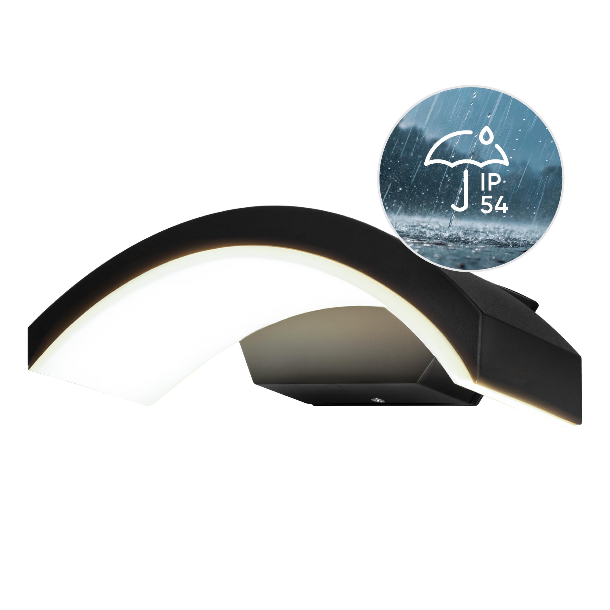 Lampa Ogrodowa LED 9W 700lm 4000K Idealna na Taras Balkon Podjazd Odporna na Warunki Atmosferyczne IP54 Kolor Czarny (bez czujnika ruchu)